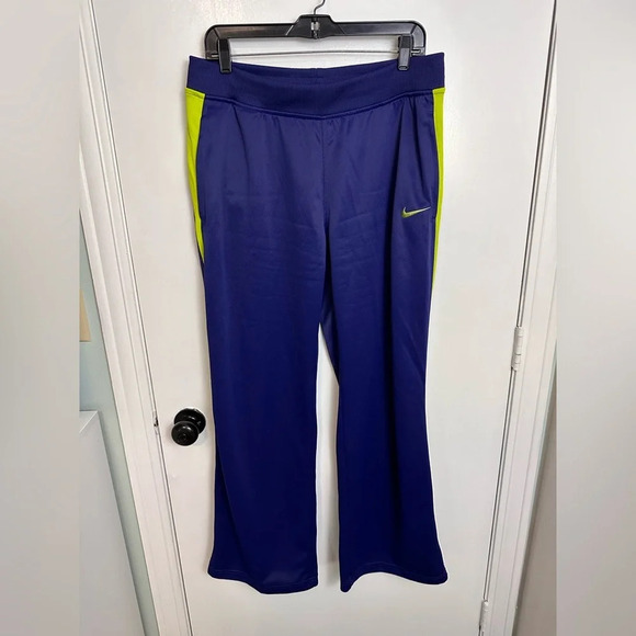 Men's Nike Dri-Fit Navy Blue Sweatpants Running Workout Joggers Zipper Large1259 - Picture 1 of 10